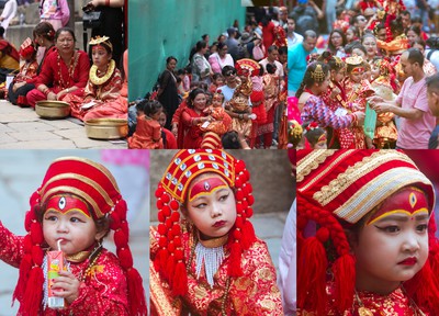 वसन्तपुरमा कुमारीहरूको सामूहिक पूजा